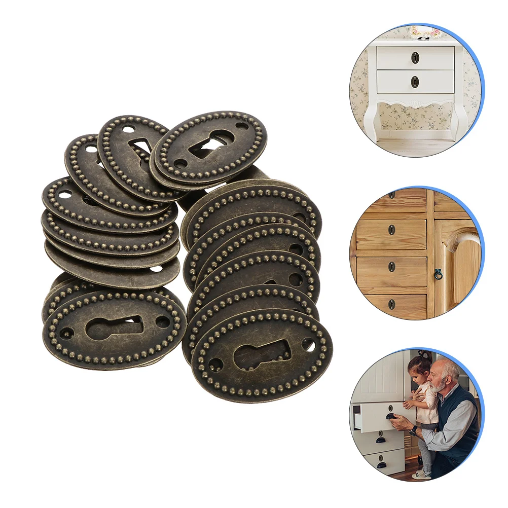 

Keyhole Escutcheon Cover Platedoor Cabinet Insert Drawer Escutcheons Vintage Dresser Bracket Brass Lock Key Hook Mounting