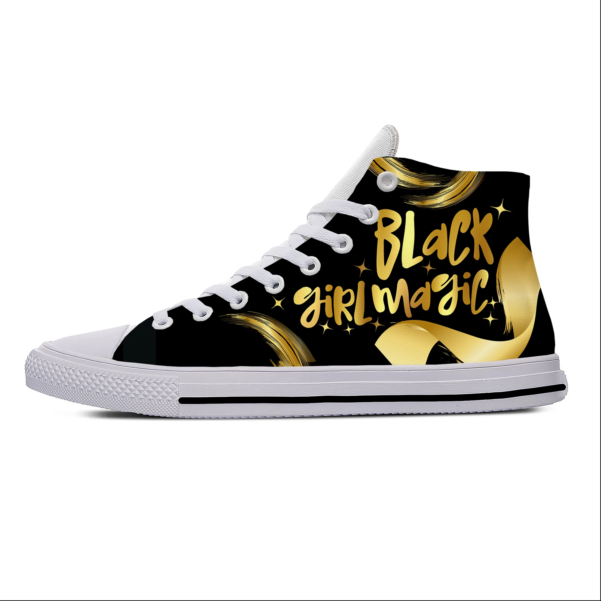 

Black Girl Magic High Top Sneakers Mens Womens Teenager Casual Shoes Canvas Running Shoes Cosplay 3D Print Lightweight shoe