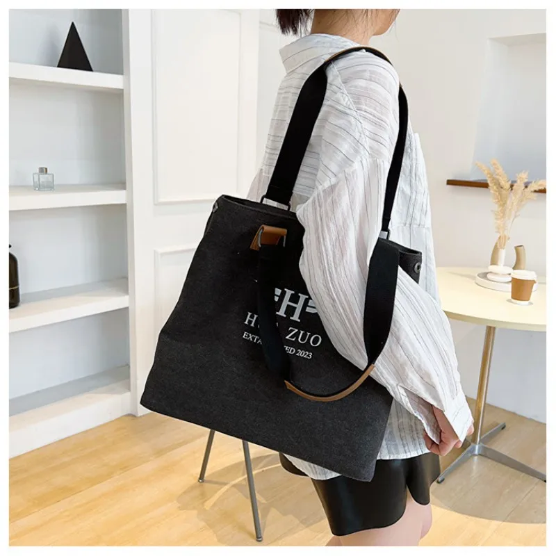 Large Capacity Printing Women's Shoulder Bag,Portable Versatile Simplicity Fashionable Handbag,Canvas Lightweight Totes