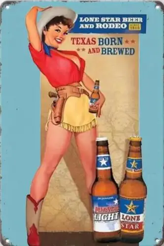 Пиво и Родео одинокая звезда металлический жестяной Бар Искусство мужская