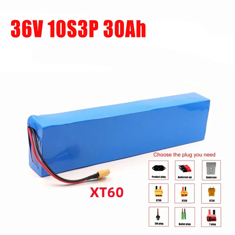 Аккумулятор 36 В 10S3 30 Ач XT60 42 в 18650 стандартный аккумулятор для электровелосипеда, электрического автомобиля, велосипеда, мотора, скутера 350 Вт 500 Вт + 15 а BMS