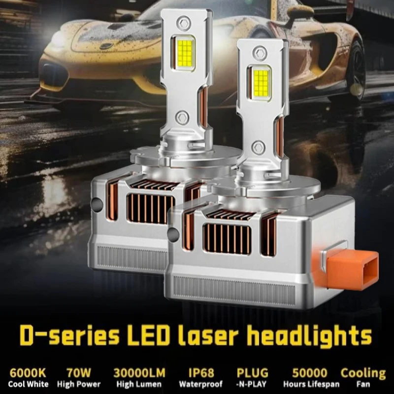 Фото Автомобильные светодиодные лампы Canbus HID D1S D2S D3S D4S Turbo Xenon 30000LM 6000K Plug & Play №1