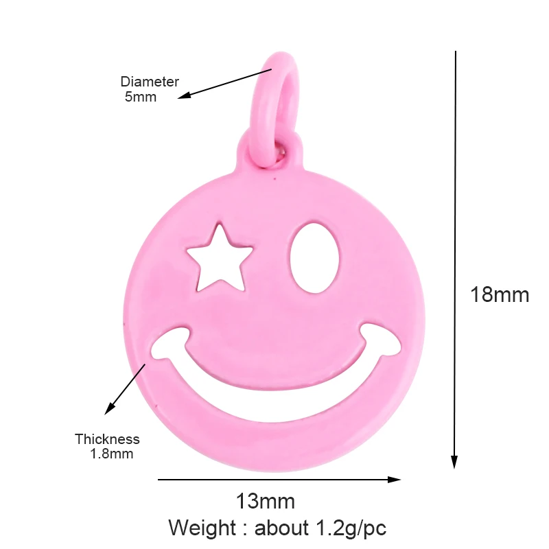 Фото Красочная подвеска в виде счастливого лица Smile, позолоченная цепочка 18 карат, Браслет-ожерелье, подвеска для фотографий №3