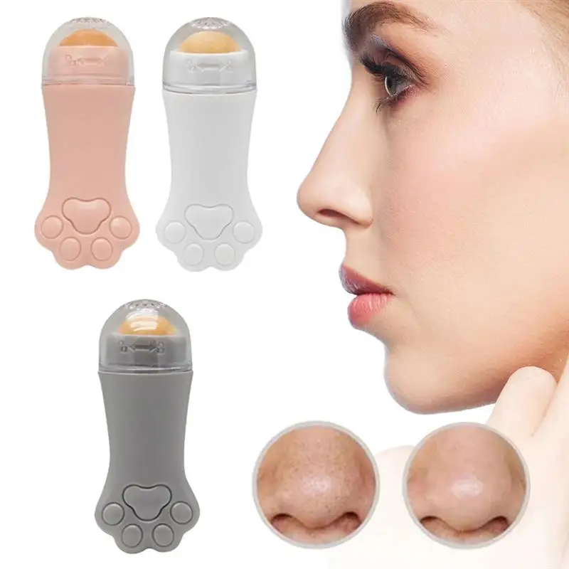 

Face Oil Absorbing Roller Volcanic Stone Blemish Remover Facial T-Zone Oil Removing Rolling Stick Ball Summer Skin Care Tool