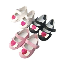fit 43cm baby doll black pink white mary jane shoes for 18 girl doll shoes toy boots doll accessories