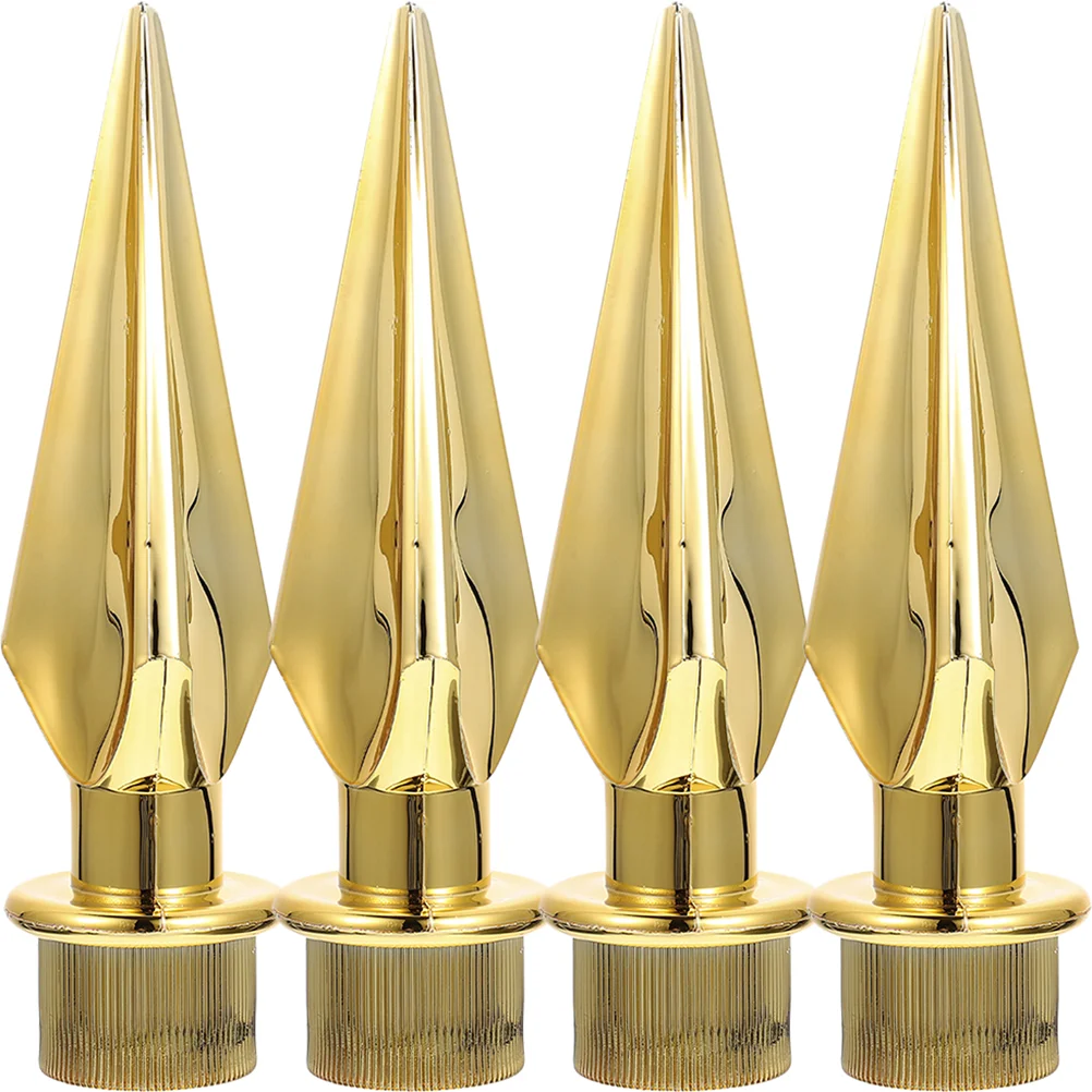 

4 Pcs Flagpole Head Toppers Outdoor Finial Ornament Tops Attachments Christmas Decor Banner Accessories and Parts Plastic