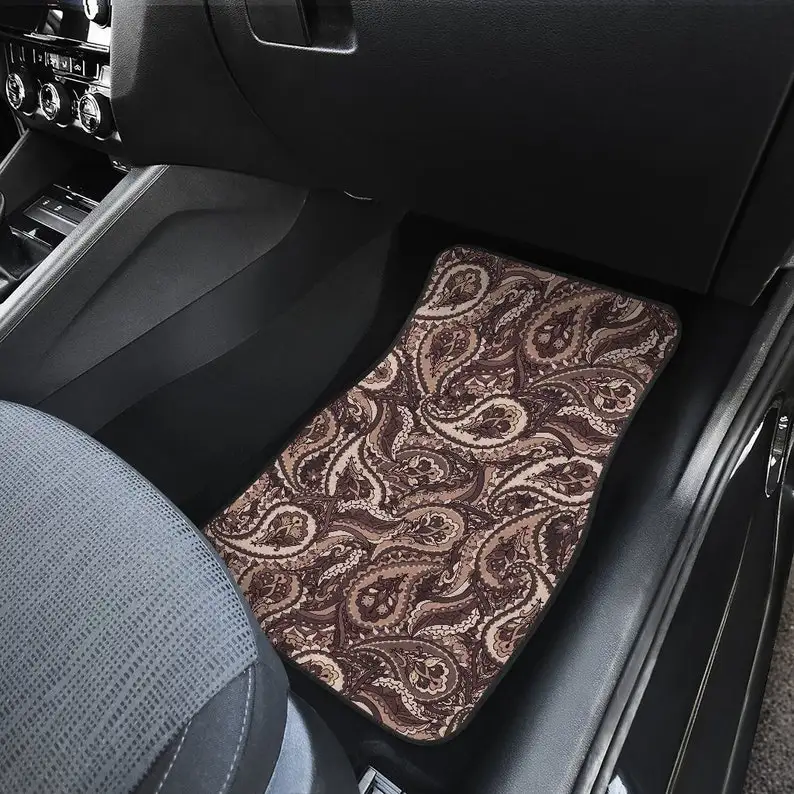 Brown Decor Car Floor Mats Set, Front and Back Floor Mats for Car, Car Accessories images - 6