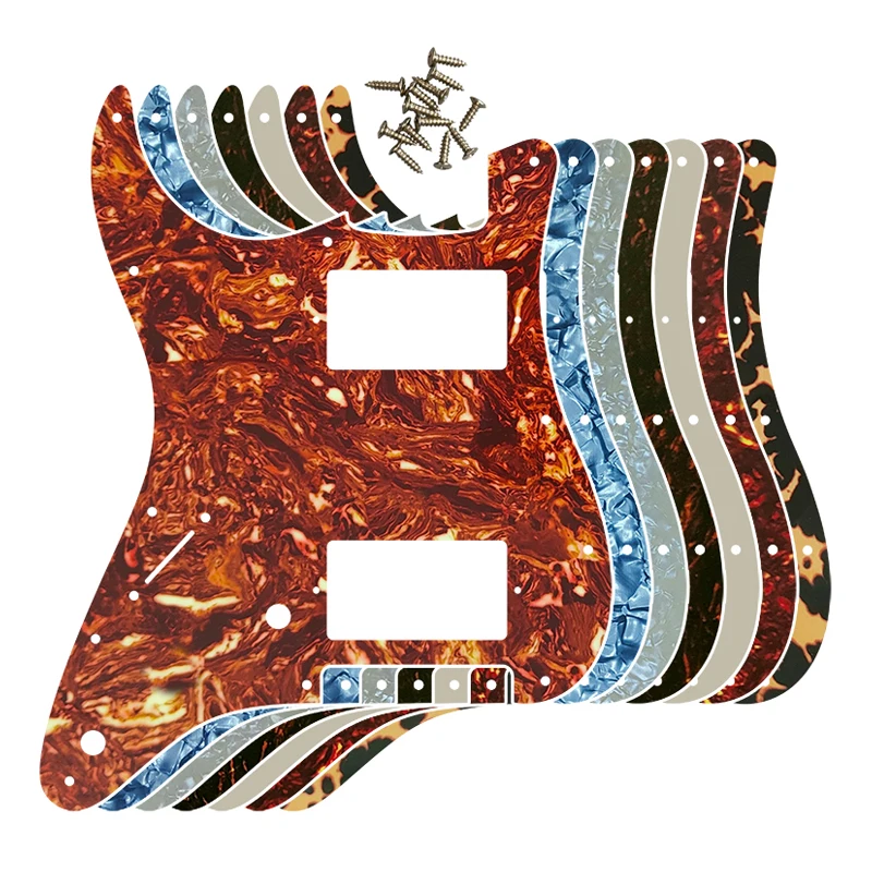 

Guitar Pickguard - For FD Strat Left Handed 11 Screw Holes HH PAF Humbucker Scratch Plate 2 Control Holes Various Color Choice