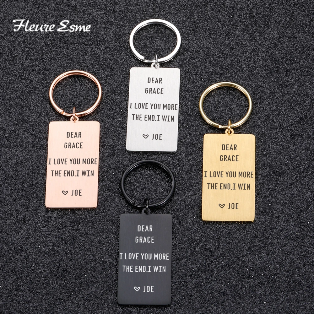 

Boyfriend Girlfriend Keychain I Love You Custom Name Keyring Valentines Gifts to Wife Husband Key Chains Gift for Couple Lover