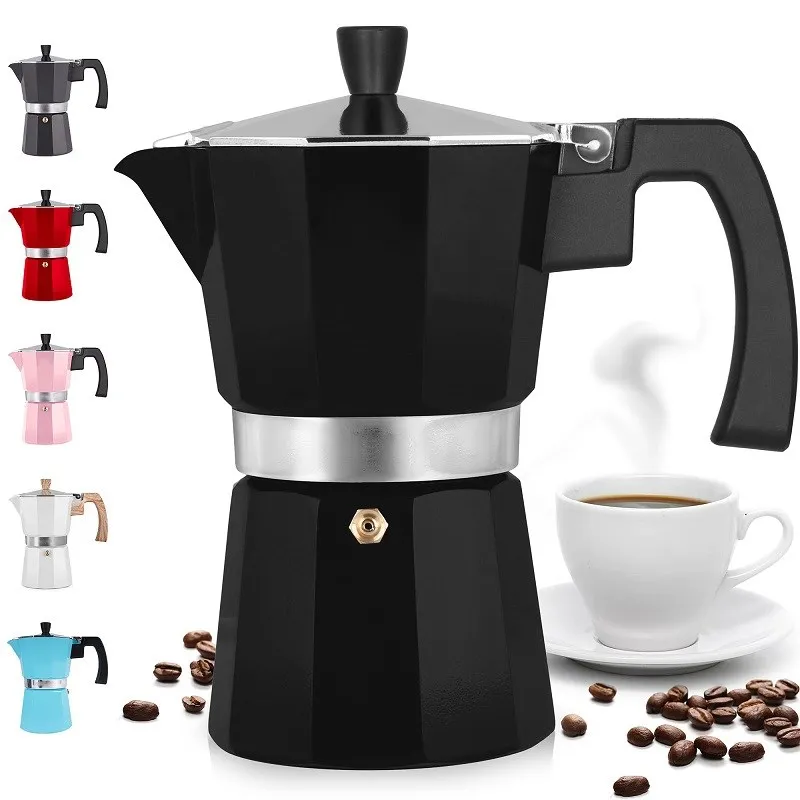 

Stovetop Espresso Maker Classic Wooden Handle Espresso Cup Maker Moka Pot Italian Cuban Café Brewing Tools Cafetera Cafe Tools