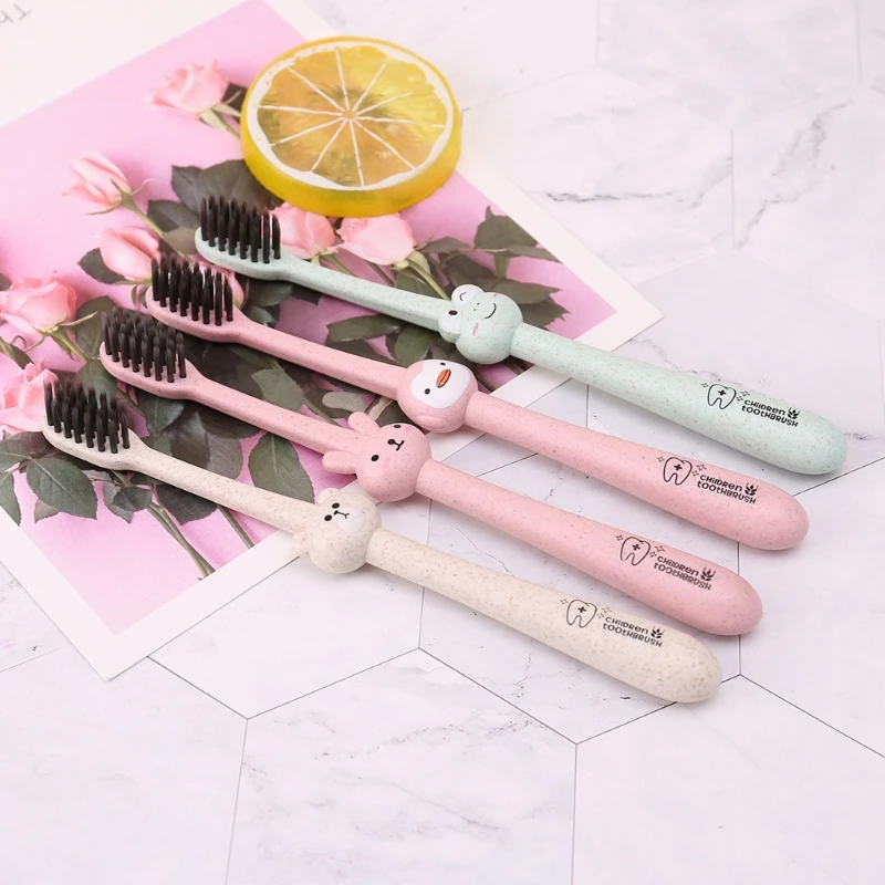 

Baby Toothbrush Natural Wheat Straw Cartoon Toddler Kid Newborn Dental Oral Care
