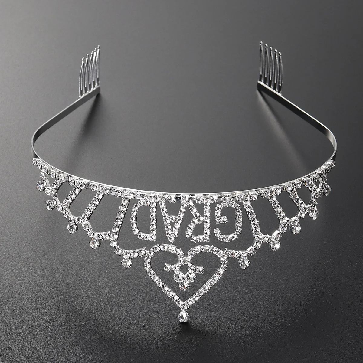 

1PC Bridal Rhinestone Crown with Comb Headdress Alloy Crown Headdress Elegant Headdress for Woman Girl (Silver)