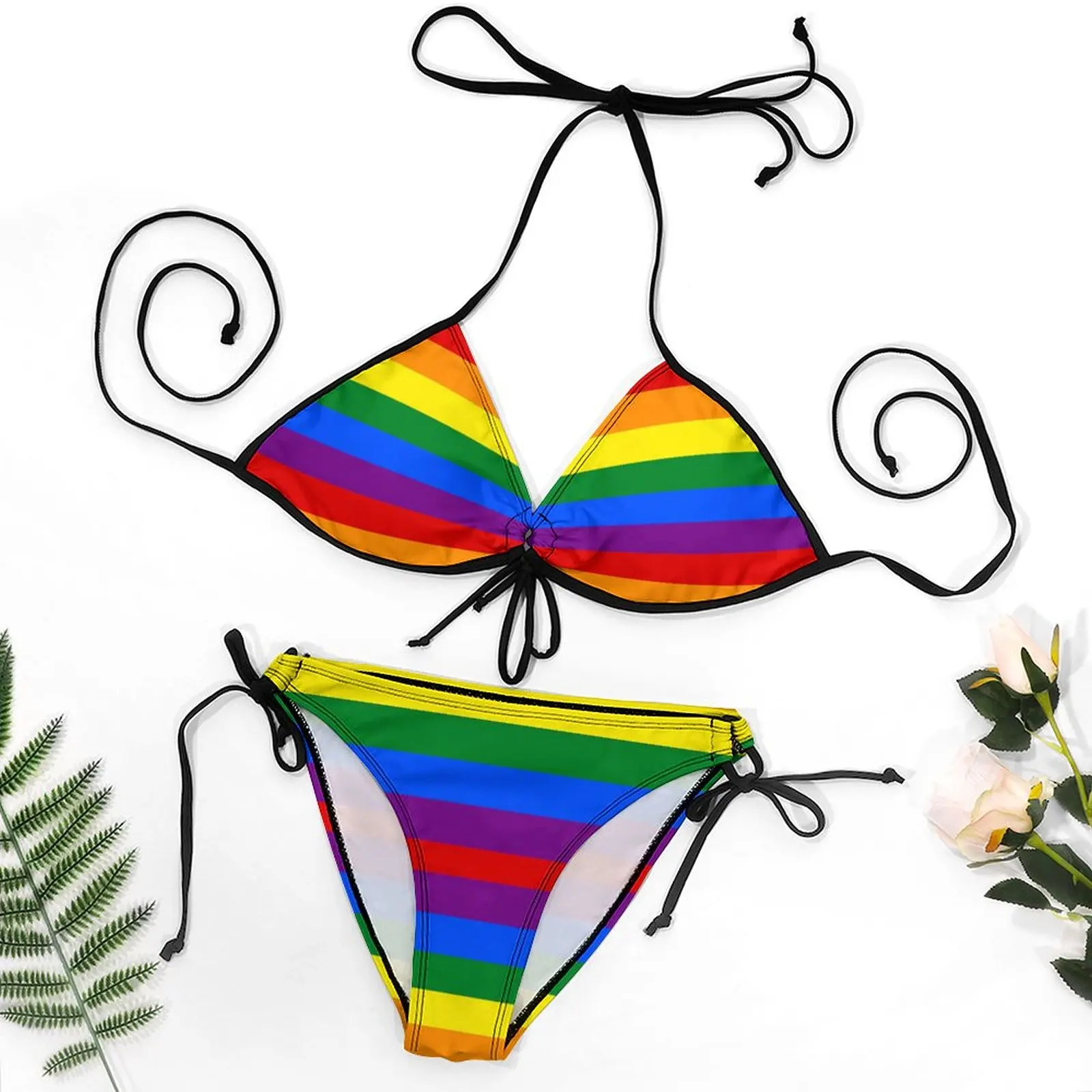 

Новинка, экзотические женские бикини, радужные флаги для геев, забавные винтажные бикини, высококачественные купальники, пляжная одежда