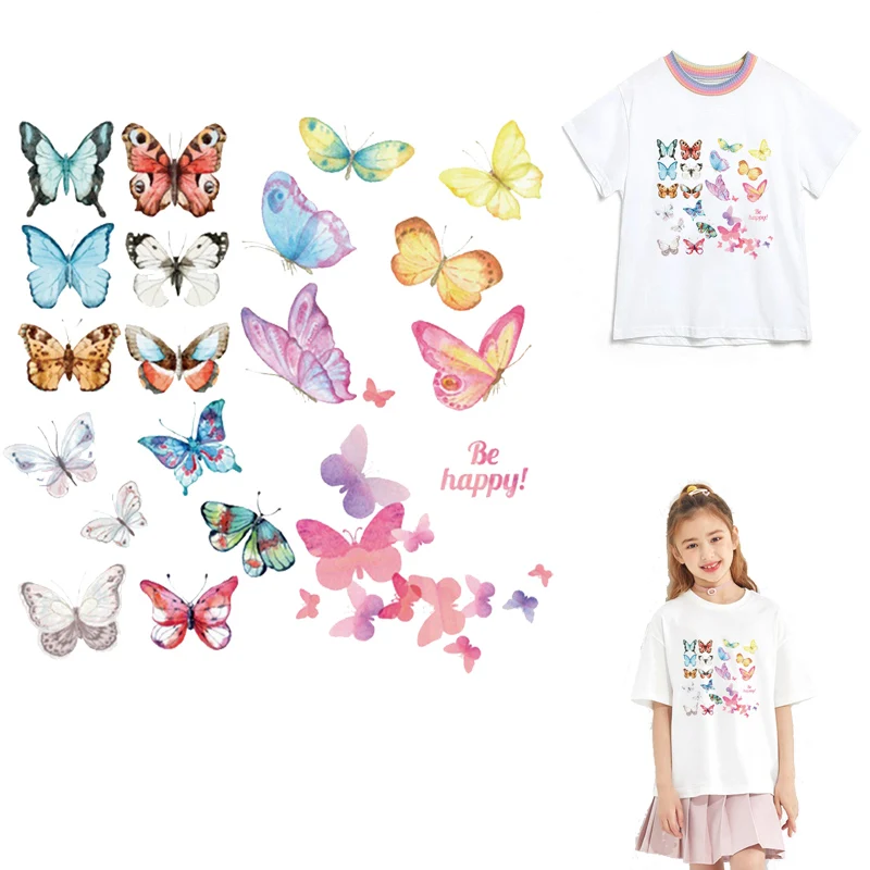 

Heat Transfer Stripes Vinyl Applique On Clothes Stickers Butterfly Thermo Stickers Thermal Iron On Transfer Patches For Clothing