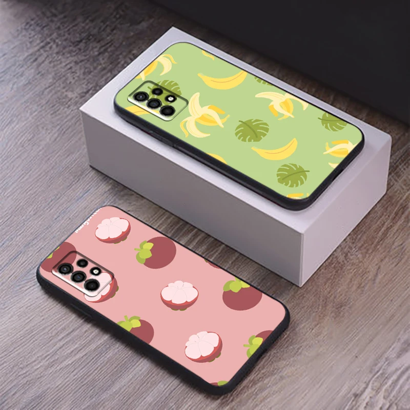 

Cartoon Fruit Phone Case For Samsung Galaxy S10 Lite S10E S10 5G S10 S9 S8 Plus Soft Black Silicone Cover Funda Liquid Silicon