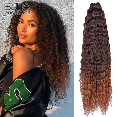 Волосы Ariel Curl Afro Curl Twist Вязание крючком Волосы Синтетические Глубокие волны Плетение волос Наращивание волос Вьющиеся волосы с эффектом омбре Блондинка Розовая волна воды Плетение волос