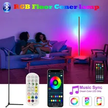 120cm 48 인치 거실 코너 플로어 램프 스마트 앱 스탠딩 침실 램프 디밍 가능 LED RGB 무드 라이트, 홈 데코 인테리어 40cm