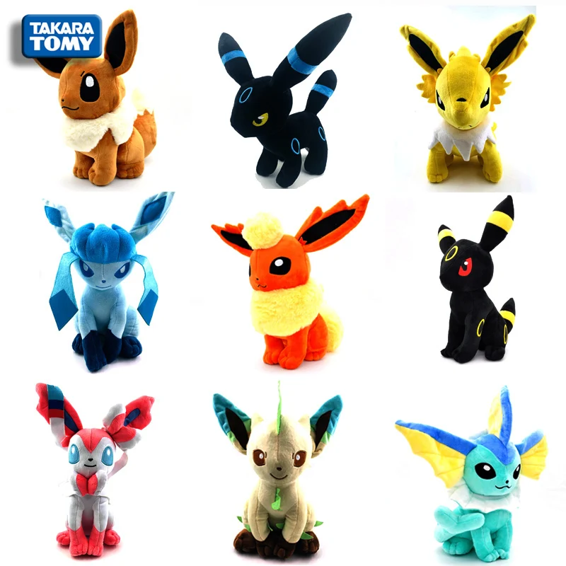 

30cm TAKARA TOMY Eevee Vaporeon Jolteon Flareon Umbreon Espeon Soft Plush Animal Doll Pokemon Plush Toy Kids Christmas Gift