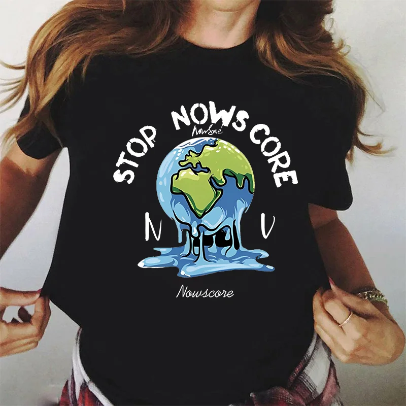 

2023 The Earth Print For Women And Man Fashion Design Graphic 100% Cotton T-Shirt Streetwear Tee T Shirt Female Tops Oversize