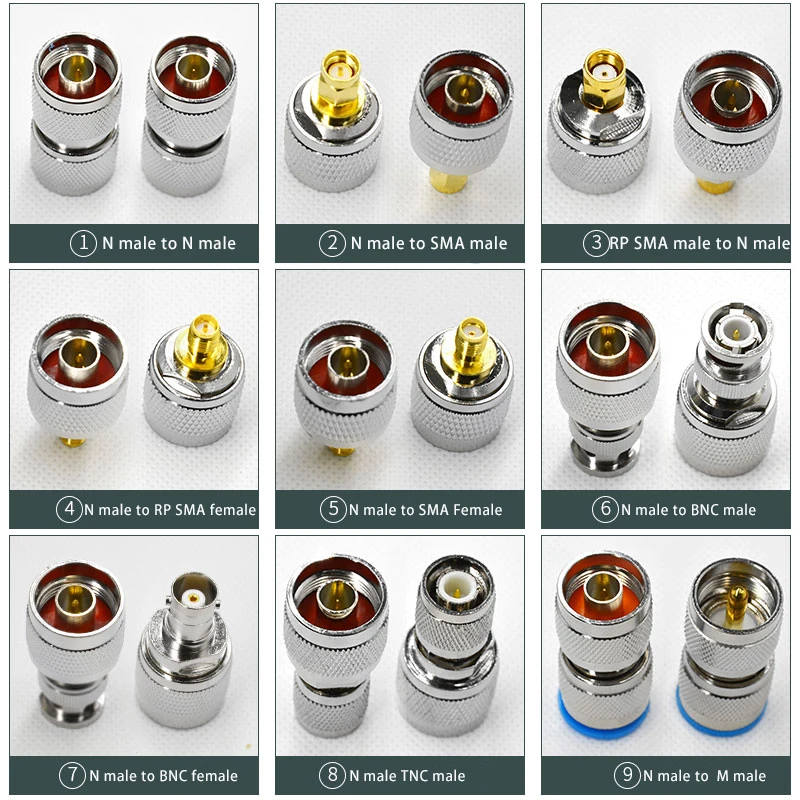 

N male female to TNC BNC M RP SMA male connector Коаксиальная высокочастотная ручная станция с низким уровнем затухания антенна SMA фидерный адаптер