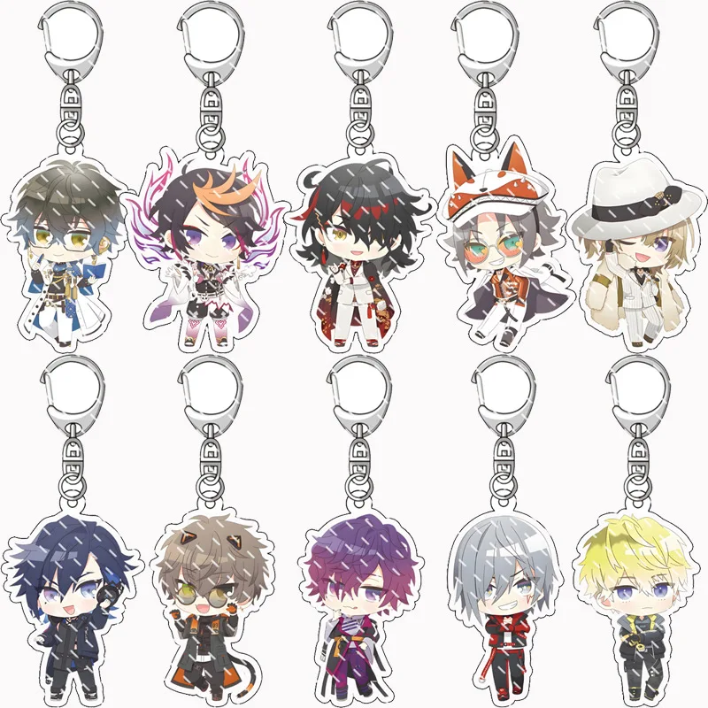 

Anime Hololive VTuber Luxiem Figures Keychain Acrylic Keyring Shu Mysta Luca Ike Vox Collection Fans Gifts New Style Key Chains