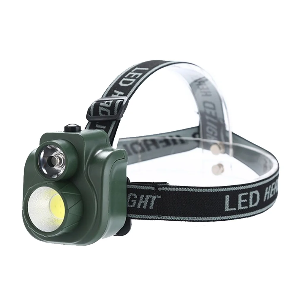 

Dual Light Sources COB LED Dual Light Bulb Outdoor Camping Hiking Fishing Headlamp Elastic Head Strap Head Torch Flashlight