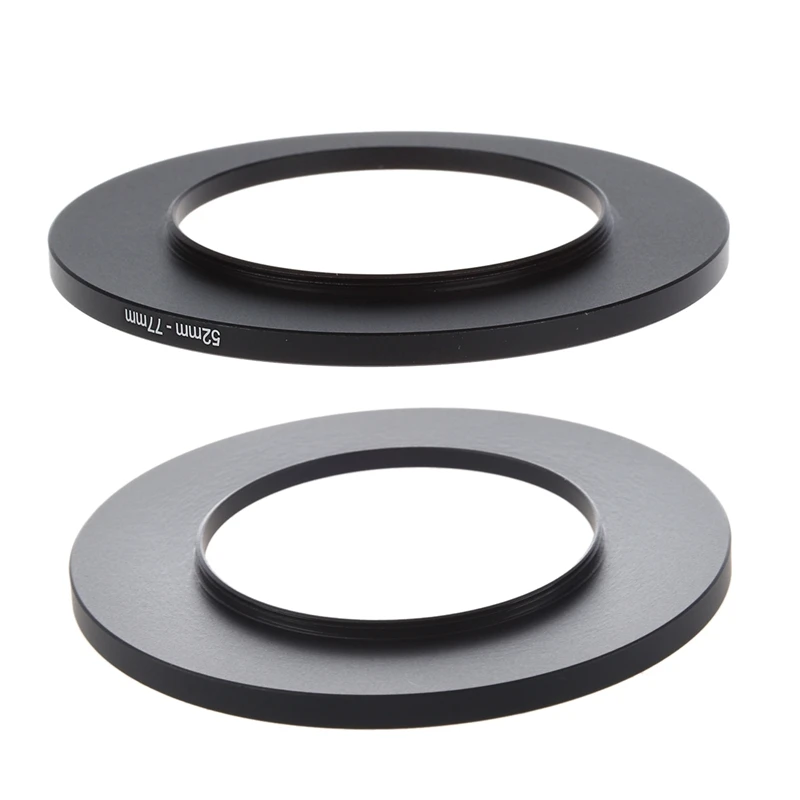 

HFES 2Pcs Camera Lens Filter Step Up Ring Adapter Black - 49Mm-77Mm & 52Mm-77Mm