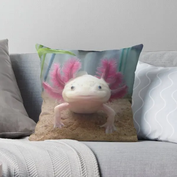 

Наволочка для подушки с принтом улыбающейся лейцистической Axolotl, декоративная модная декоративная подушка для дома, отеля, свадьбы, не включает в себя одну сторону