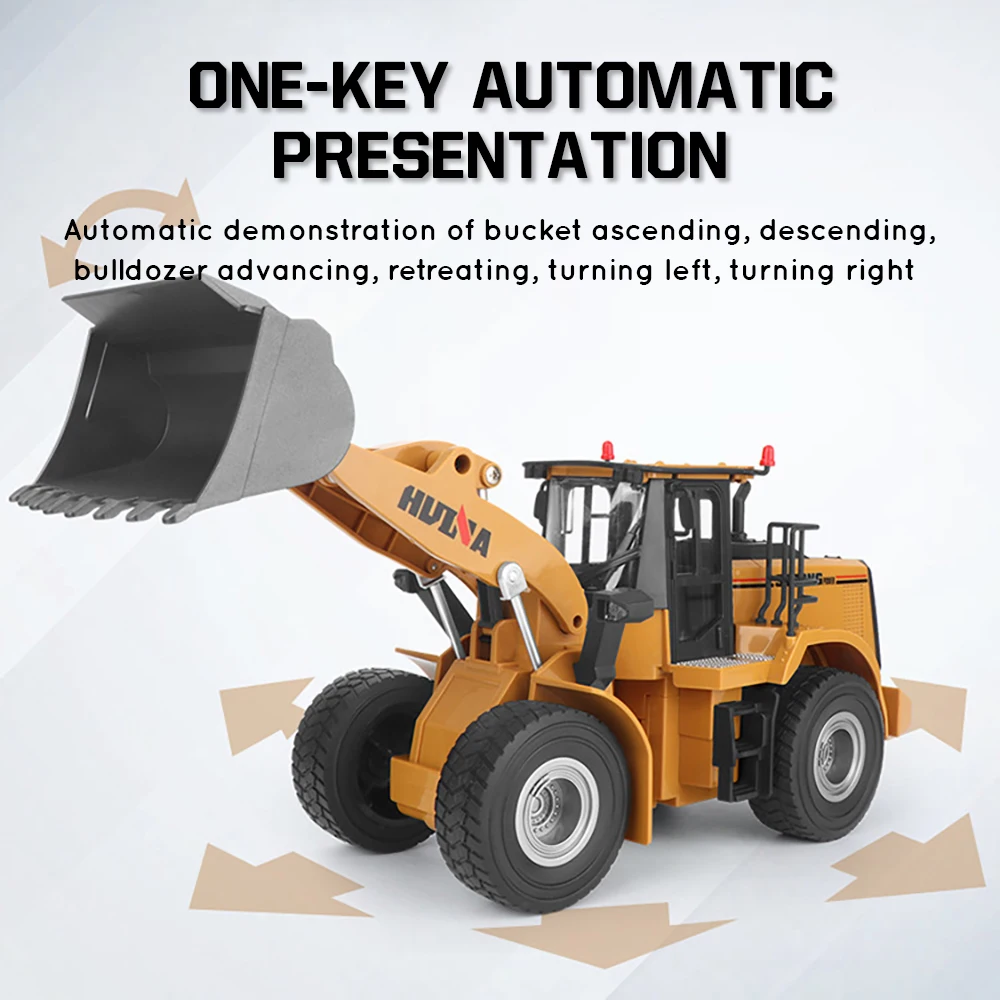 Huina 1567 1:24 Rc Truck Loader Tractor Model 2.4G Radio Control Bulldozer Engineering Car Excavator Vehicle Toys for Boy Gift | Игрушки и
