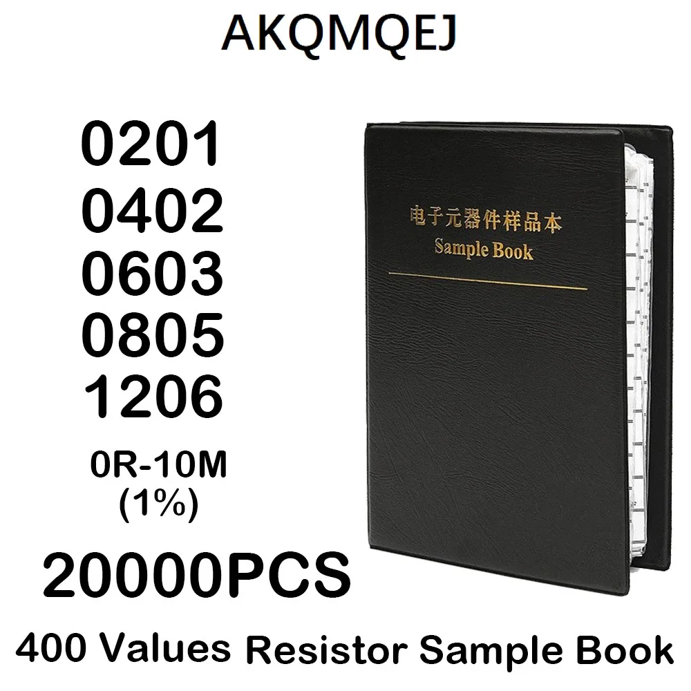 20000PCS 0R-10M 1% Resistor Sample Manual 0201 0402 0603 0805 1206 Chip Resistor Group Classification 170 400 Values