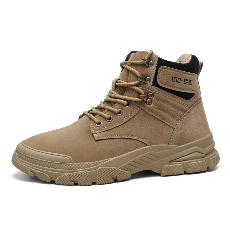 

Men Boots Leather Waterproof Lace Up Military Boots Men 2021 New Autumn Winter Ankle Lightweight Shoes For Men Casual Slip2021