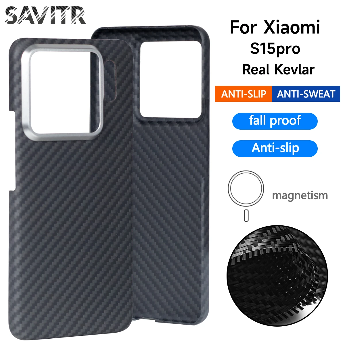 Фото SAVIITR кевларовый чехол для телефона Xiaomi 15, магнитный чехол из арамидного волокна, чехол из настоящего углеродного волокна для Xiaomi 15, роскошный чехол №1