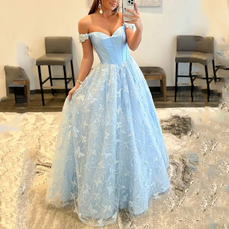 

VENUS Sweetheart Prom Gown For Women A-Line Beading Formal Dress 2024 Off The Shoulder Evening Dress Lace Appliques Party Dress