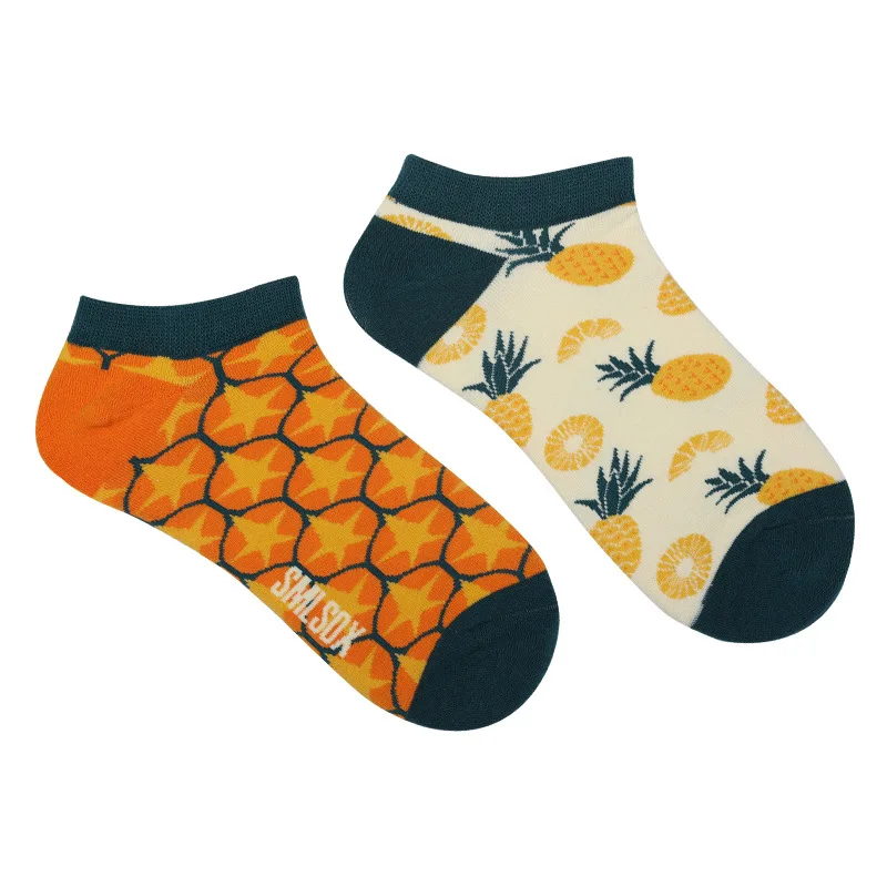 Women's Asymmetric AB Socks Ins Animal and Plant Ankle Socks Cartoon Colorful Sports Cotton Socks Men Women Socks Low Cut Sox