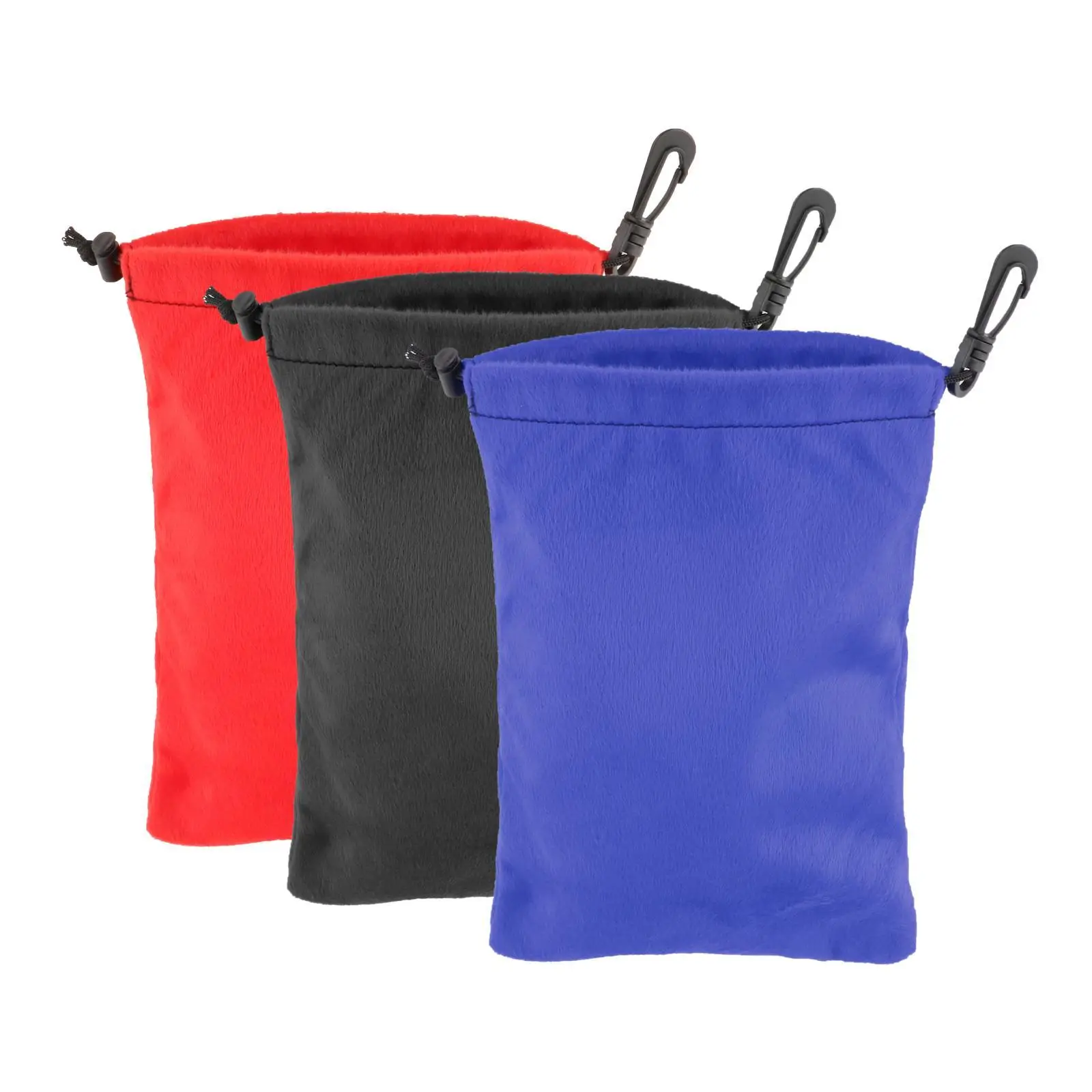 

Golf Drawstring Bag with Snap Hook Flannel Golf Accessory Golf Pouch for Sports Gym Travel