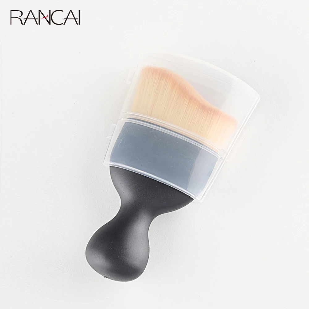 

RANCAI 1pcs Blending Brush With Cover Makeup Tool Accessories Makeup Brush Curved Foundation Contour Cosmetic Angled Blush
