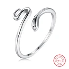 Женское открытое серебряное кольцо в виде змеи