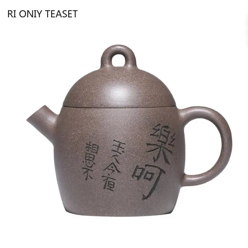 

150ml Yixing Purple Clay Teapots Famous Artists Handmade Tea Pot Raw Ore Grey Section Mud Kettle Chinese Zisha Tea Set Teaware