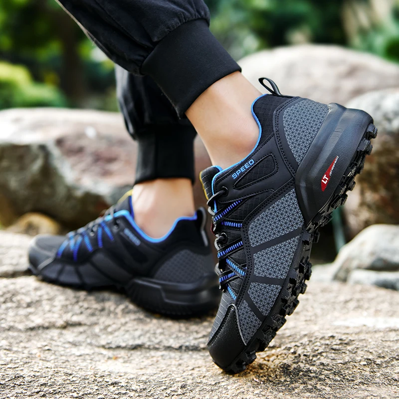 Men's Golf Shoes Men's Non-Slip Lightweight Walking Sneakers Men's Black Grey Outdoor Training Fitness Golf Sneakers Size 40-48