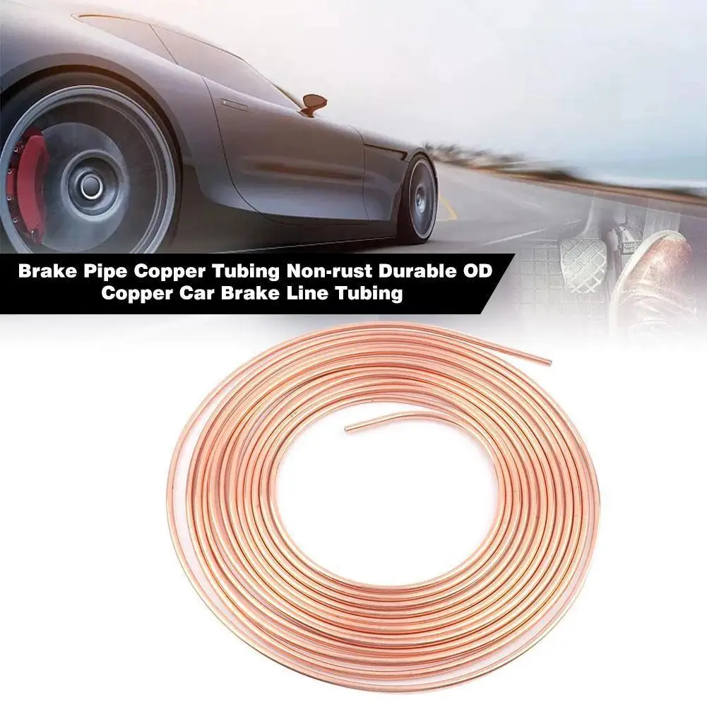 25 Inch OD Copper Nickel Brake Pipe Hose Line Piping Tube Tubing Silver Zinc With 16 Pcs Nuts |