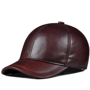 Spring Genuine Leather Baseball Sport Cap Hat Women's Men's Winter Warm Brand New Cow Skin Leather Newsboy Caps Hats 7 Colors
