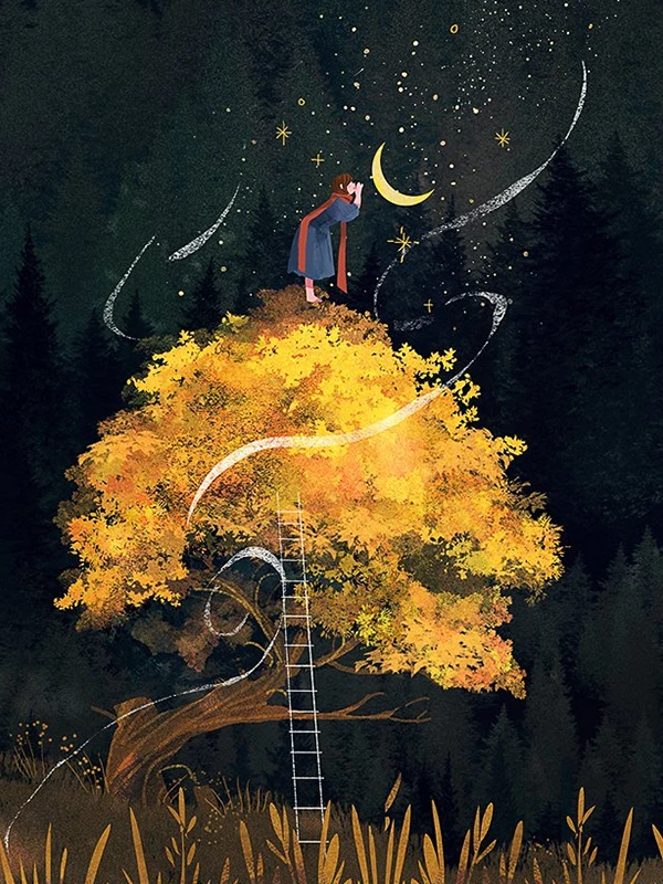 Алмазная живопись мультфильм ночная сцена луна сделай сам полная мозаика