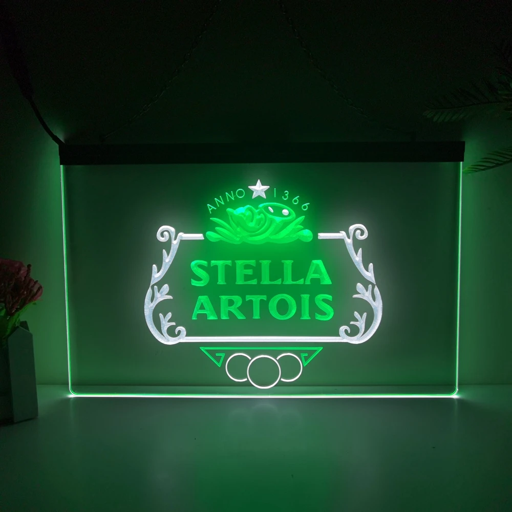 

Светодиодная неоновая вывеска Stella Artios Anno 1366 Bar с 2 цветными дисплеями, домашний декор, новогодняя настенная свадьба, спальня, 3D светильник