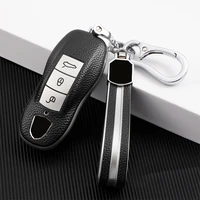 tpu leather car key case cover for porsche panamera macan boxster cayenne 911 718 971 keychain holder protector cover auto bag