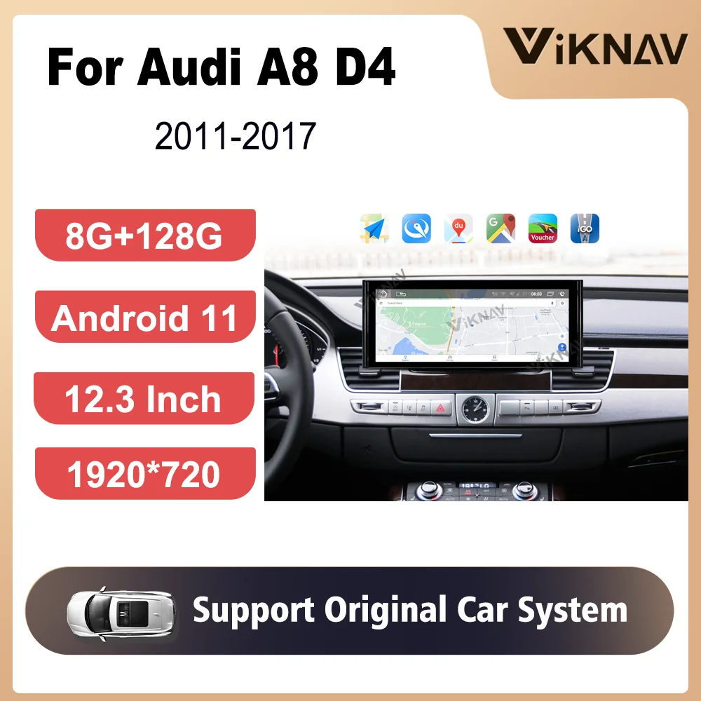 

8 + 128G PX8 12,3 дюймов Carplay радио для Audi A8 D4 2011-2017 навигация GPS 360 вид оригинальная автомобильная функция Plug & Play 4G WIFI