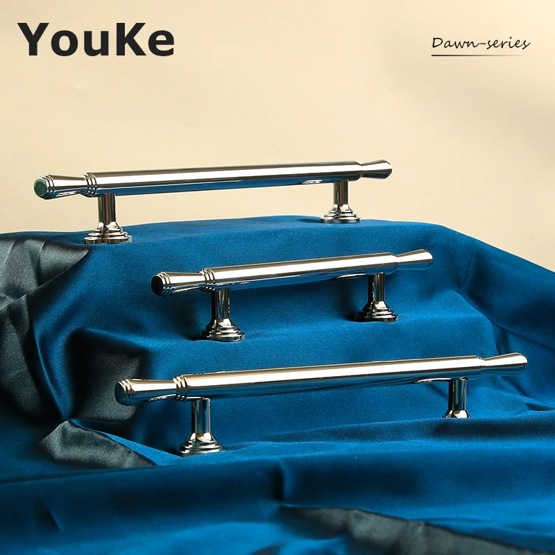 Яркий серебристый латунный шкаф Минималистичная ручка для шкафа роскошные ручки