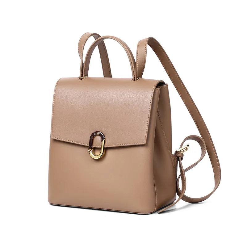 

New Genuine Leather Women Backpacks High Quality Solid Color School Bag 2022 Women's Daypack Luxury Designer Shoulder Handbags