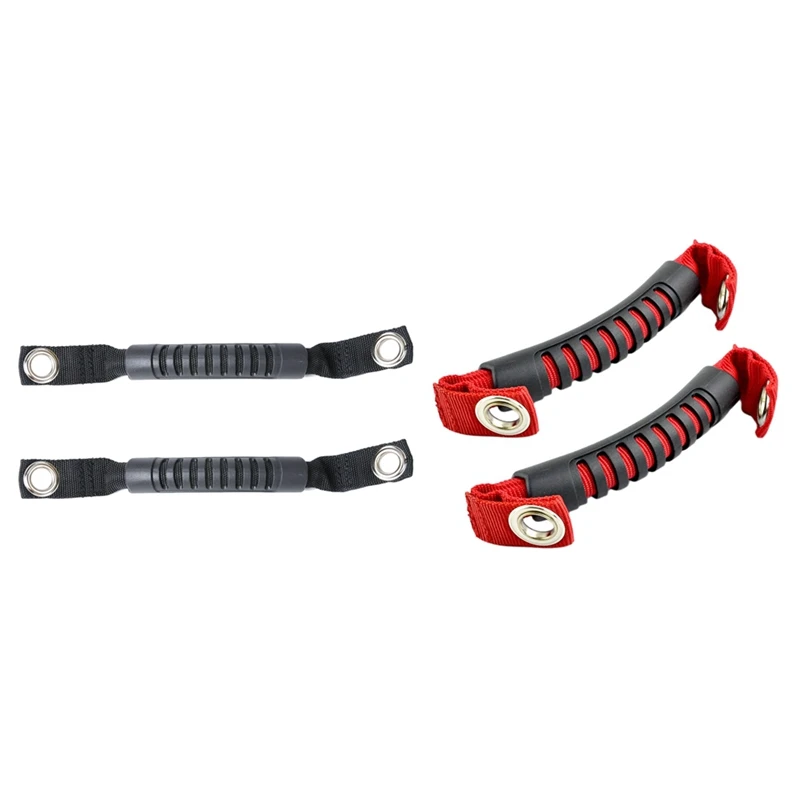 4Pcs Grab Handles Black /Red Rear Seat Safety Grab Padded Roll Bars For Jeep Wrangler JK TJ