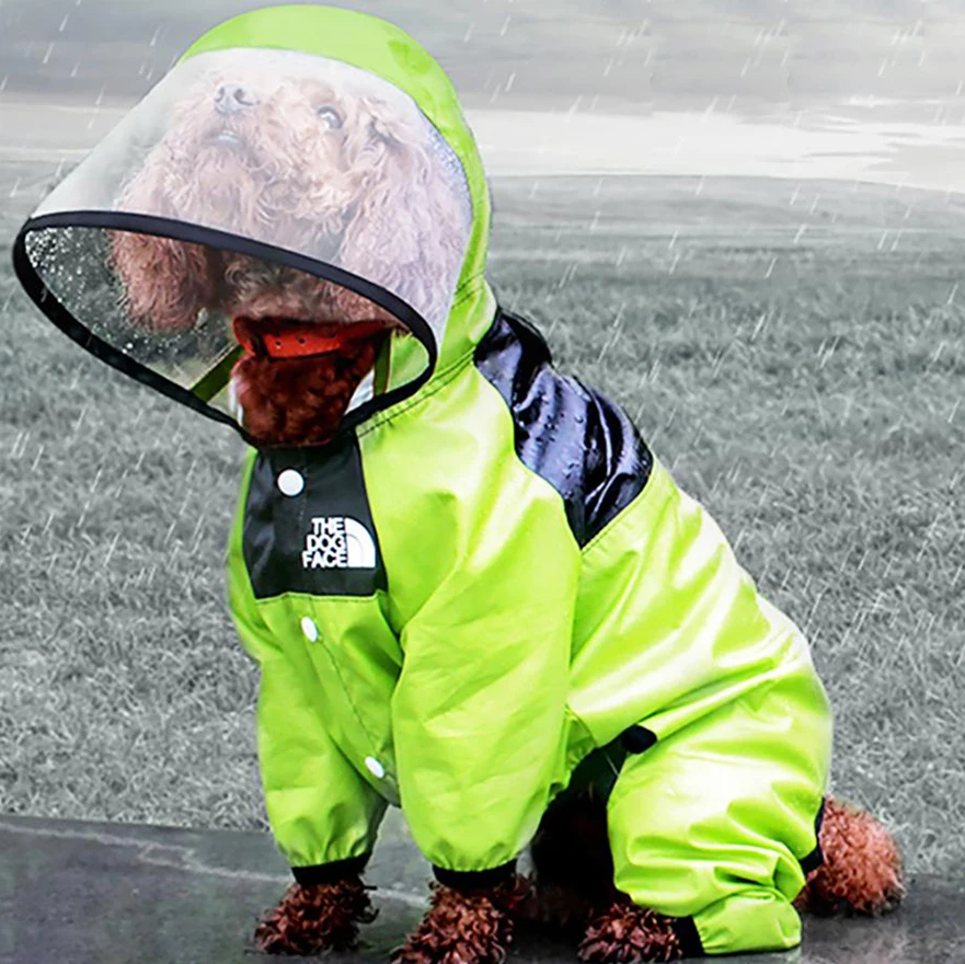 

Pet Dog Raincoat The Dog Face Pet Clothes Jumpsuit Waterproof Dog Cat Jacket Water Resistant Clothes Pet Coat