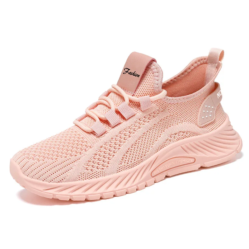 Shoes Women's Spring and Summer New Fashion Leisure Sports Shoes Wholesale Breathable Trend Net Flying Woven Sports Women Shoes